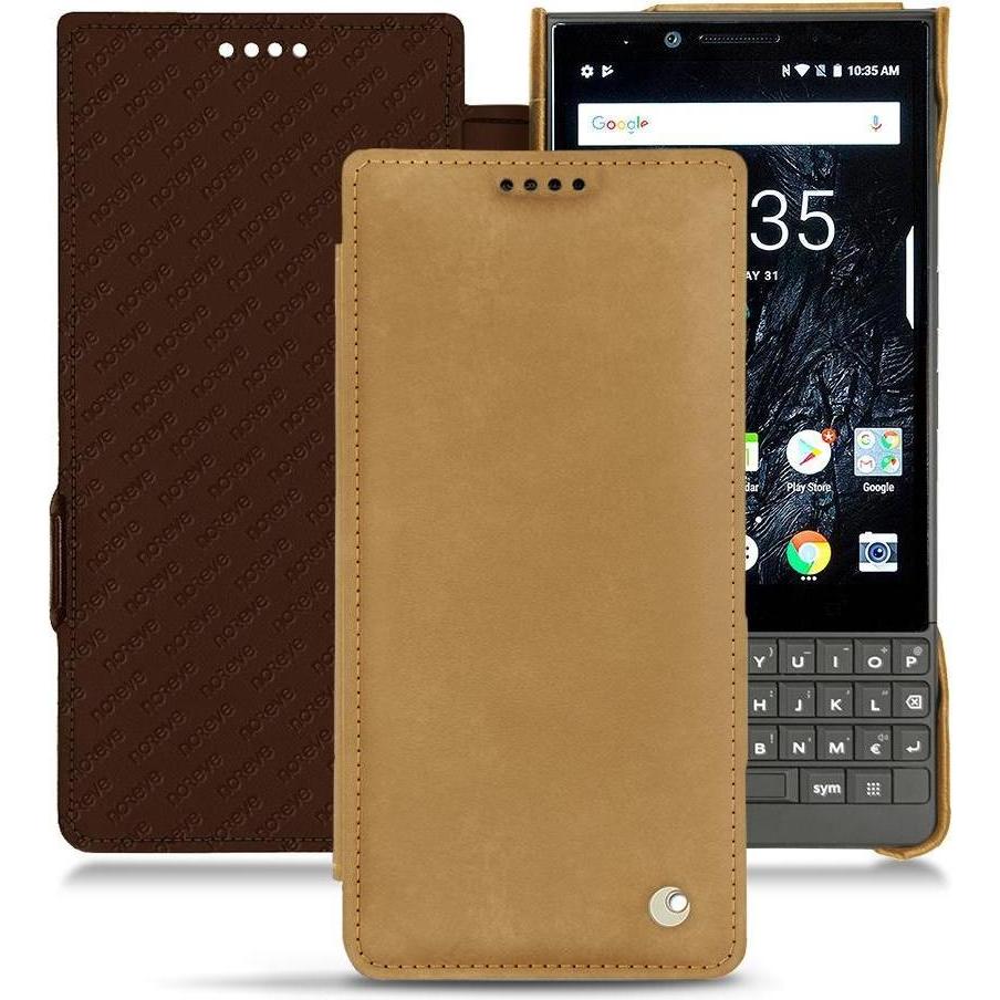 Noreve Lederschutzhülle horizontal (Blackberry KEY2), Smartphone Hülle, Braun