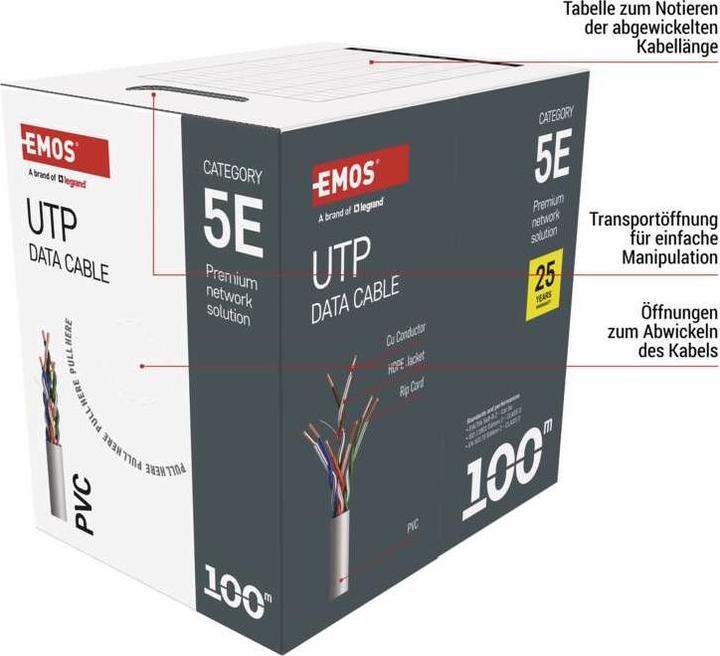 Immagine prodotto Emos UTP CAT5E PVC 100M (UTP, CAT5e, 100 m)