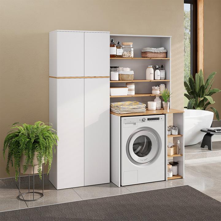 Produktbild Vicco Hochschrank Viktor, Weiss/Artisan-Eiche, 68 x 188.6 cm mit 8 geschlossenen Fächern (40.50 x 68 x 188.60 cm)