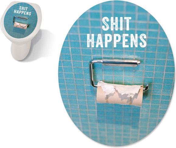 Produktbild Familie von Quast Klodeckelaufkleber - Toilet Sticker Shit Happens