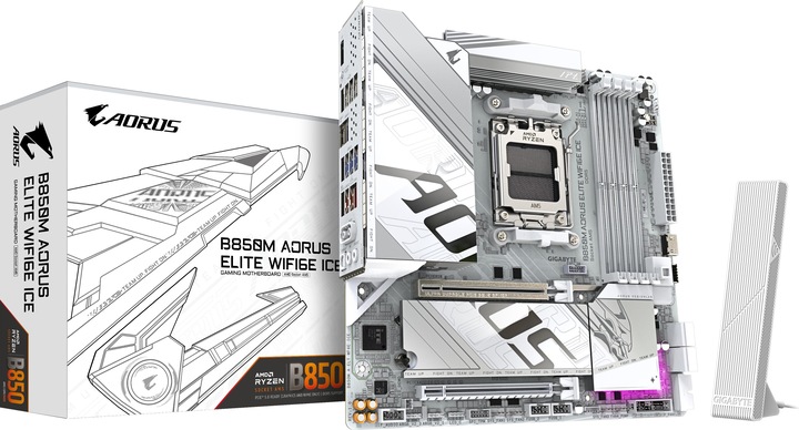 Produktbild Gigabyte B850M AORUS Elite WIFI6E ICE (AM5, AMD B850, mATX)