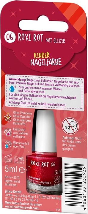 Image du produit Fruchtbar Enfant Couleur des ongles (Roxi Rouge avec paillettes, Vernis couleur)