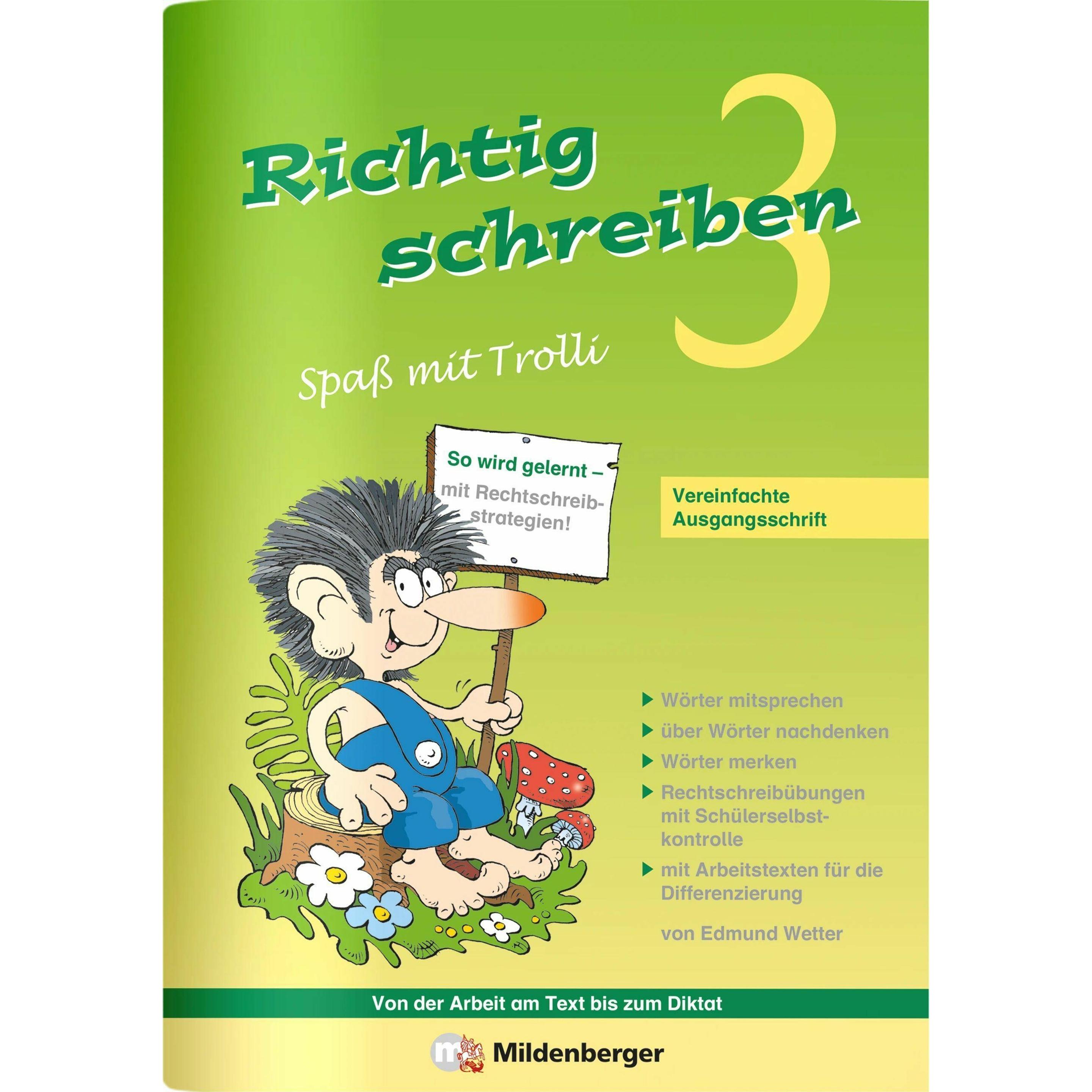 Thumbnail - Richtig schreiben - Spass mit Trolli 3, Schulbücher von Edmund Wetter, Klaus Herrmann
