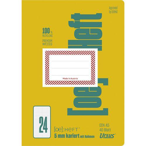 Format Quaderno Ursus Green FX24 Climate Neutral White Squared DIN A5 148 mm x 210 mm (A5, Quadretti)