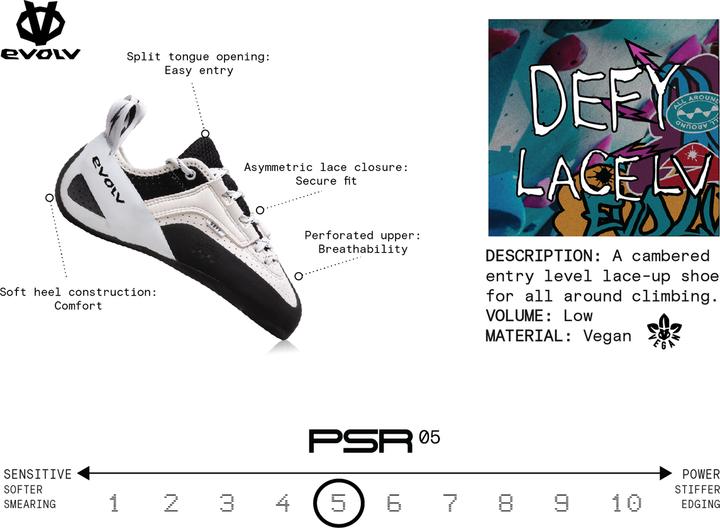Image du produit Evolv Defy Lace LV - Präziser Einsteiger-Kletterschuh für schmale Füsse (46)