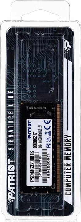 Actual product image Patriot Signature PSD48G320081S Memory Module GB DDR4 (1 x 8GB, 3200 MHz, DDR4-RAM, SO-DIMM)