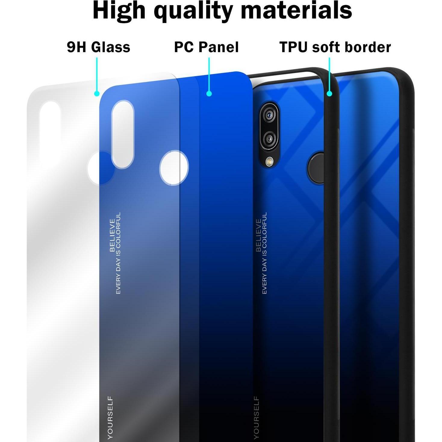 Thumbnail - Cadorabo TPU 2 Farben Glas Cover (Huawei Nova 3E), Smartphone Hülle, Schwarz