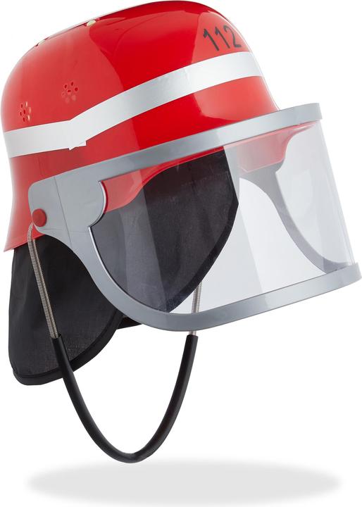 Relaxdays Fireman Helmet, Red