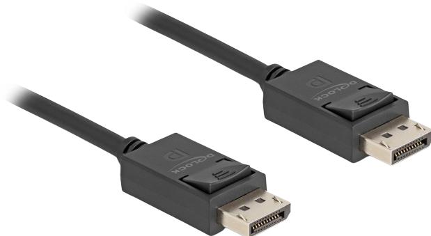 Actual product image Delock Coaxial DisplayPort cable 16K 60 Hz 80 Gbps 1 m (1.10 m, DisplayPort)