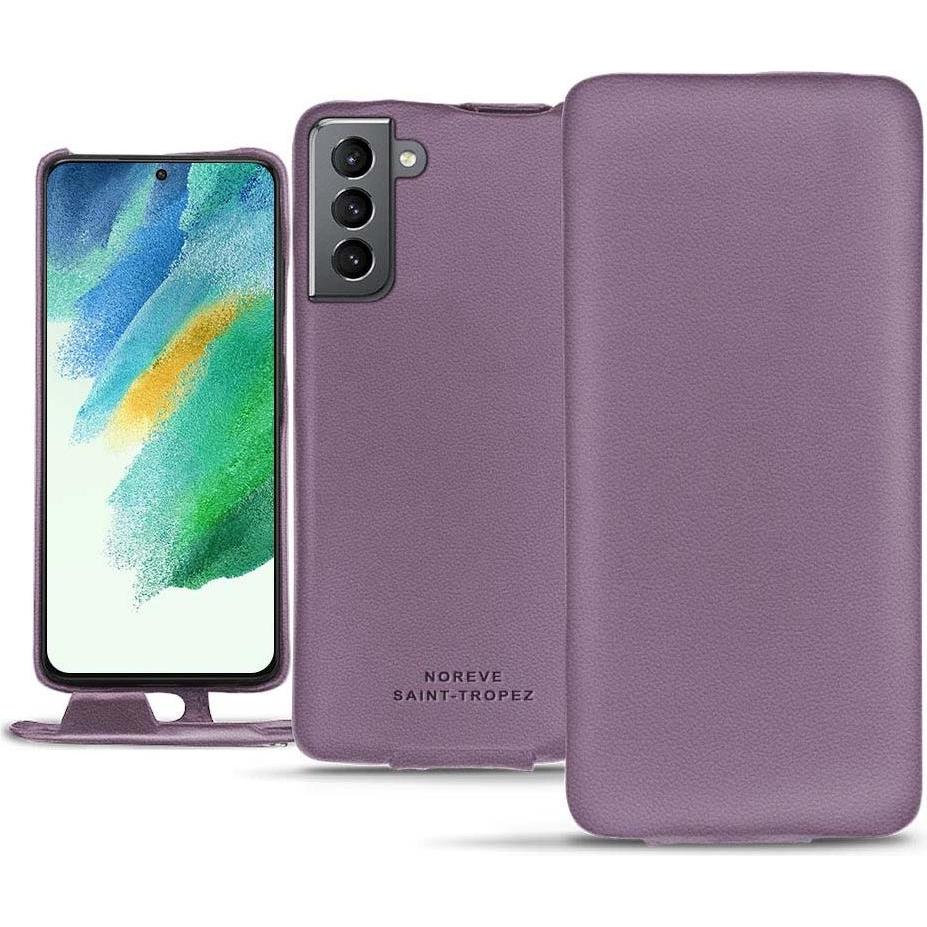 Noreve Lederschutzhülle vertikal (Samsung Galaxy S21 FE), Smartphone Hülle, Violett