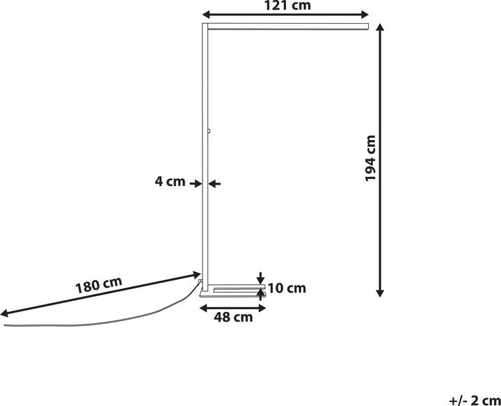 Image du produit Beliani Lampadaire LED métal argenté 194 cm rectangulaire SAGITTA