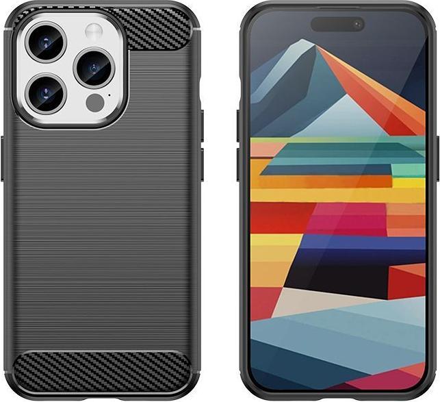 Produktbild Hurtel Flexible carbon pattern case for iPhone 15 Pro Carbon Case - black (Apple iPhone 15 Pro)