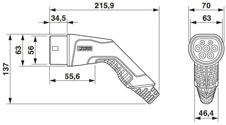 Actual product image Phoenix Contact Charging cable (Type 2, 26.60 kW, 32 A, 4 m)