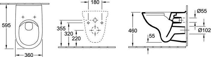 Produktbild Villeroy & Boch Tiefspl-WC ViCare DirectFlush offener Splrand wei 4695R001 +6 cm erhht
