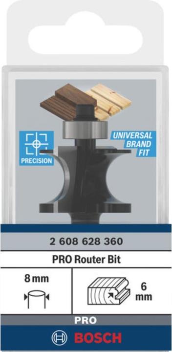 Produktbild Bosch Professional Zubehör Halbstabfräser, 8 mm, R1 6 mm, L 19 mm, G 63 mm