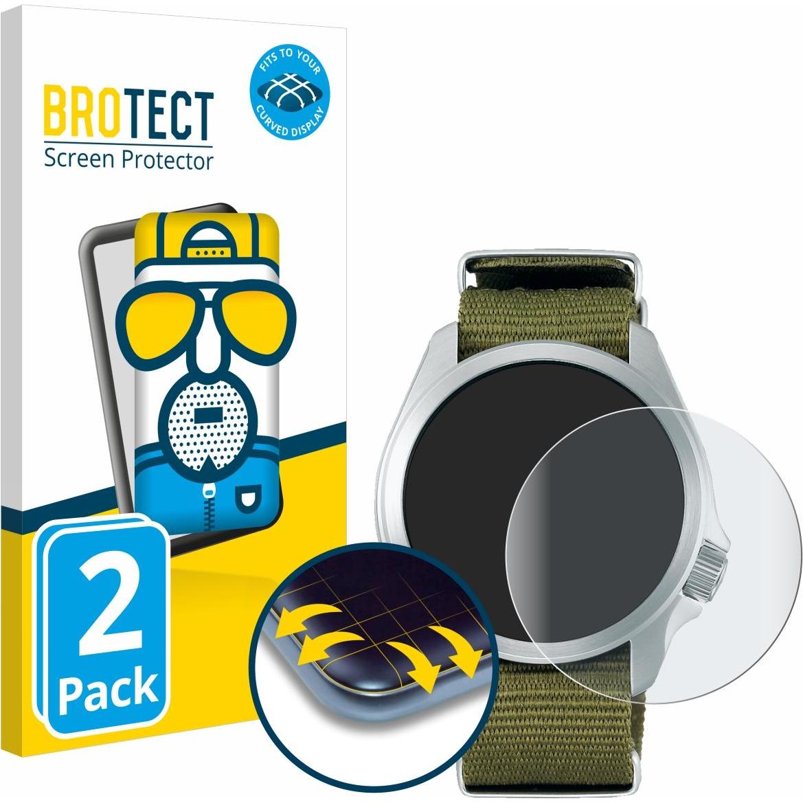 BROTECT Fullscreen Schutzfolie Displayschutz Folie Matt Entspiegelungsfolie, Smartwatch Schutzfolie, Grau