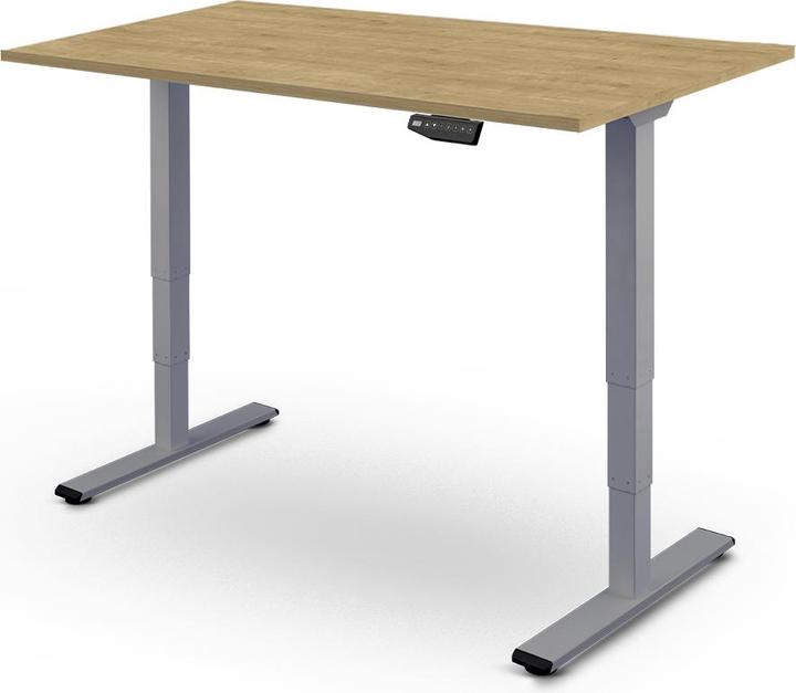Image du produit Contini höhenverstellbarer Bürotisch 1.4x0.8m Eiche / Gestell ET225E dunkelgrau