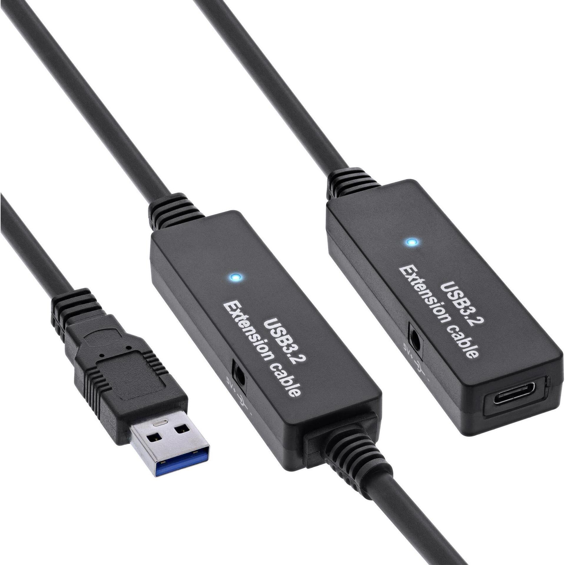 InLine USB 3.2 Gen.1 Aktiv-Verlängerung (15 m, USB 3.2 Gen 1), USB Kabel