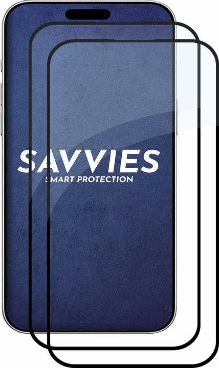 Produktbild Savvies Full-Screen Displayschutz Panzerglas Schutzglas (2 Stück, Apple iPhone 16 Plus)