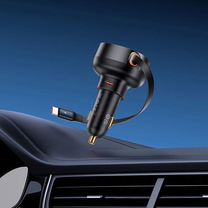 Produktbild Baseus Car Charger Enjoyment Pro with cable USB-C, 60W (Black)