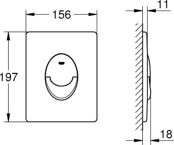Produktbild Grohe Start Abdeckplatte, 2-Mengen und Start-Stopp-Betätigung, senkrechte Montage, wassersparend, Glossy S