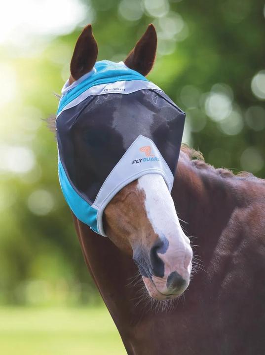 FlyGuard Pro Fliegenmaske für Pferde aus feinem Netz mit Ohrlöchern