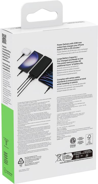 Actual product image Belkin BoostCharge (20000 mAh, 20 W, 74 Wh)
