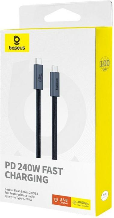 Productafbeelding Baseus Flash 2-serie USB-C 240W Hoge Snelheid 40Gbps Datakabel (1 m, USB 4.0, 240 W)