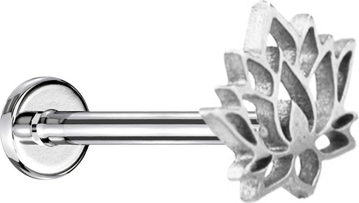 Immagine prodotto Star Piercing Micro Labret Innengewinde silber Lotusblume (Acciaio chirurgico 316L, senza ottone)