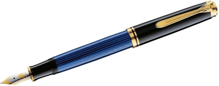 Produktbild Pelikan Füllhalter M600 Schwarz-Blau EF Etui (Schwarz, Blau, Gold, 1 x)