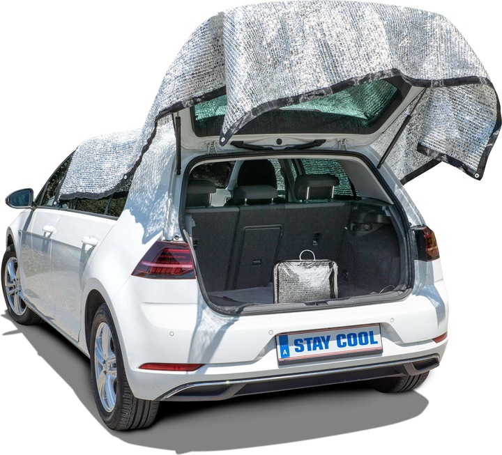 Actual product image Walser Sun protection net Stay Cool, car shade dispenser with UV protection silver 4x6m