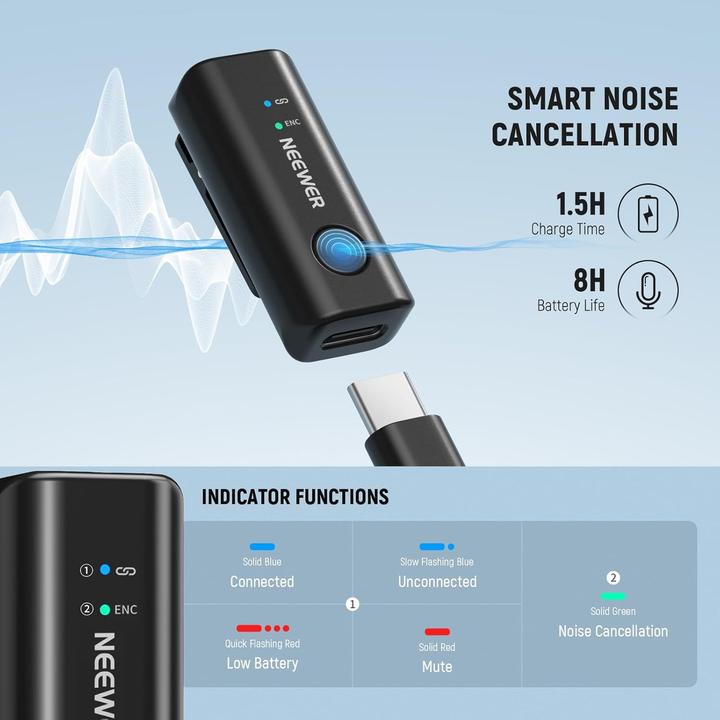 Actual product image Neewer Single Wireless Lavalier Microphone