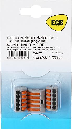 Actual product image EGB SB WAGO Connection terminal 5x4 3 pieces