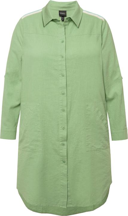 Produktbild Ulla Popken Longbluse, Leinenmix, Streifenband, Hemdkragen, Langarm (42, 44)