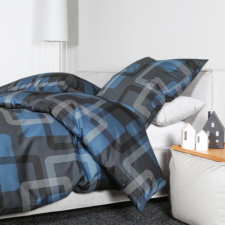 Produktbild Janine Mako-Satin Bettwäsche J.D. 87096 denimblau (Bettwäsche Set, 135x200 cm + 80x80 cm)