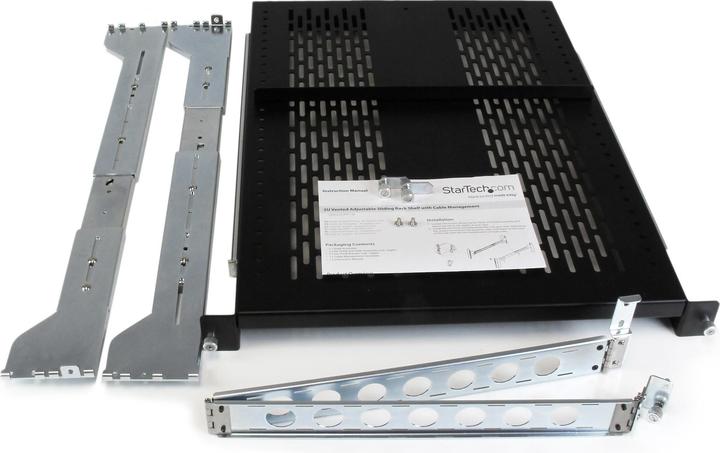 Actual product image StarTech 2u Vented Sliding Rack Shelf