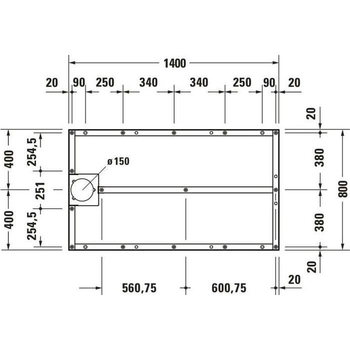 Thumbnail - Duravit, Duschwanne, Fussgestell für Duschwanne 1400x800mm