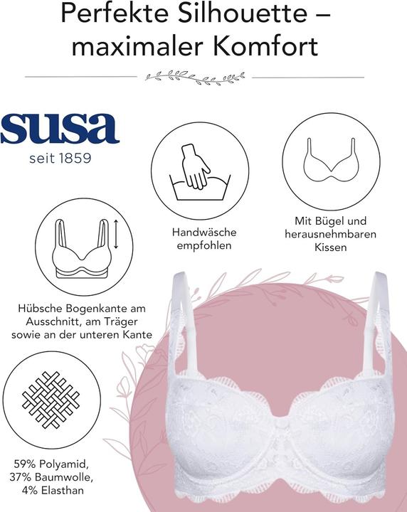 Produktbild Susa Dirndl-beha voor dames, wit, 95B (Einzelpack, 95 B)