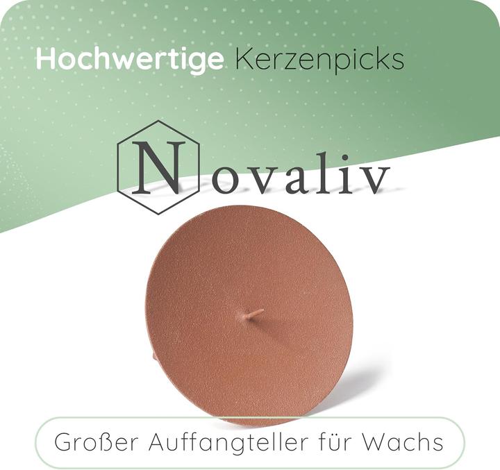Produktbild Novaliv 8x Kerzenpick | Dorn, 12 cm ROST | Kerzenhalter für Adventskranz Kerzenpin Weihnachtskranz (12 x 12 x 12 cm)