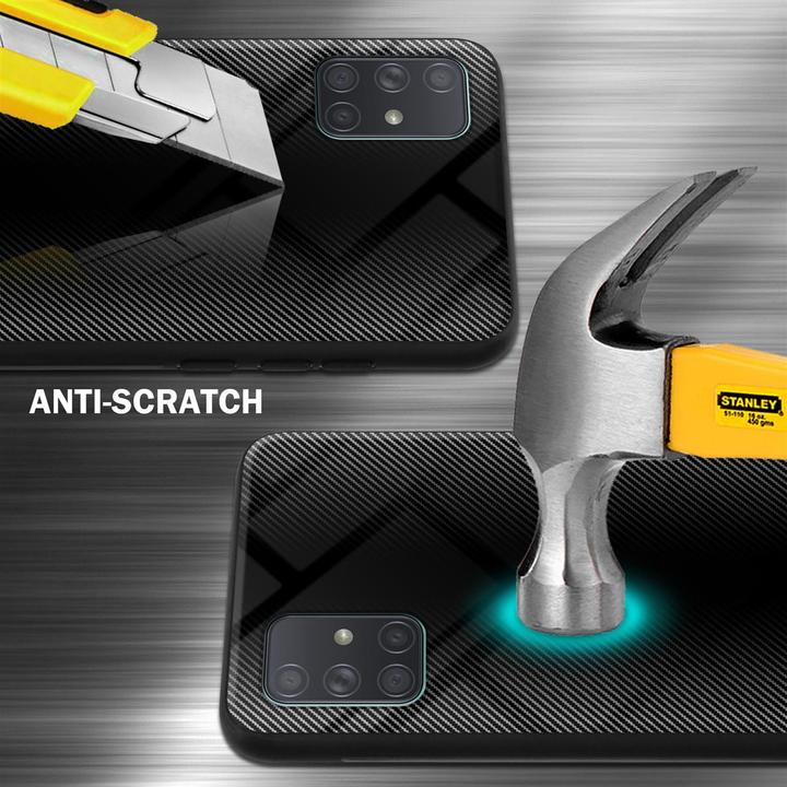 Actual product image Cadorabo TPU Striped Glass Cover (Samsung Galaxy A71)