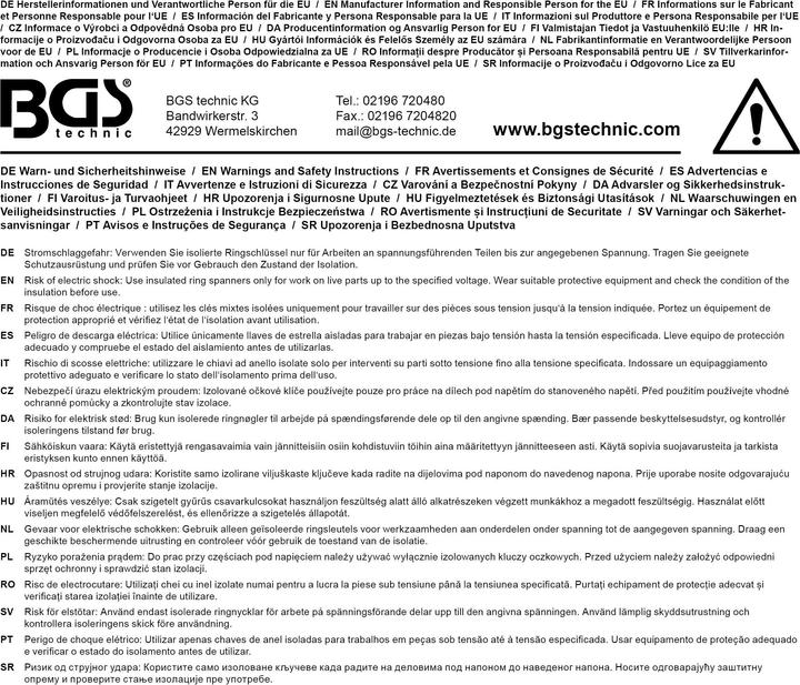 Immagine prodotto BGS Chiave ad anello semplice per elettricisti gomito stretto 14 mm (14 mm)