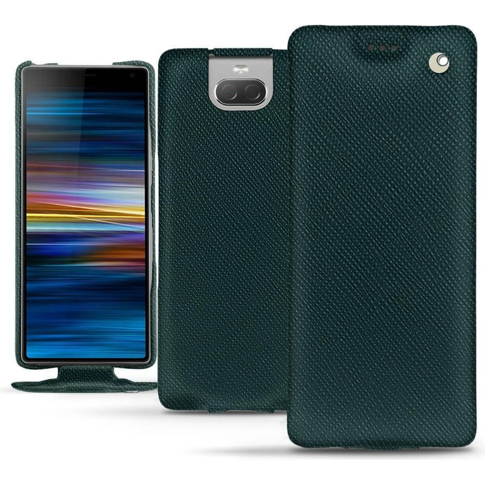 Noreve Lederschutzhülle vertikal (Sony Xperia 10 Plus), Smartphone Hülle, Grün