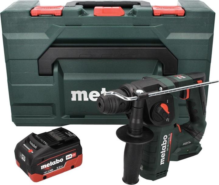 Produktbild Metabo BH 18 LTX BL 16 Akku Bohrhammer 18 V 1.3 J SDS-plus Brushless + 1x Akku 5,5 Ah + MetaBOX - oh