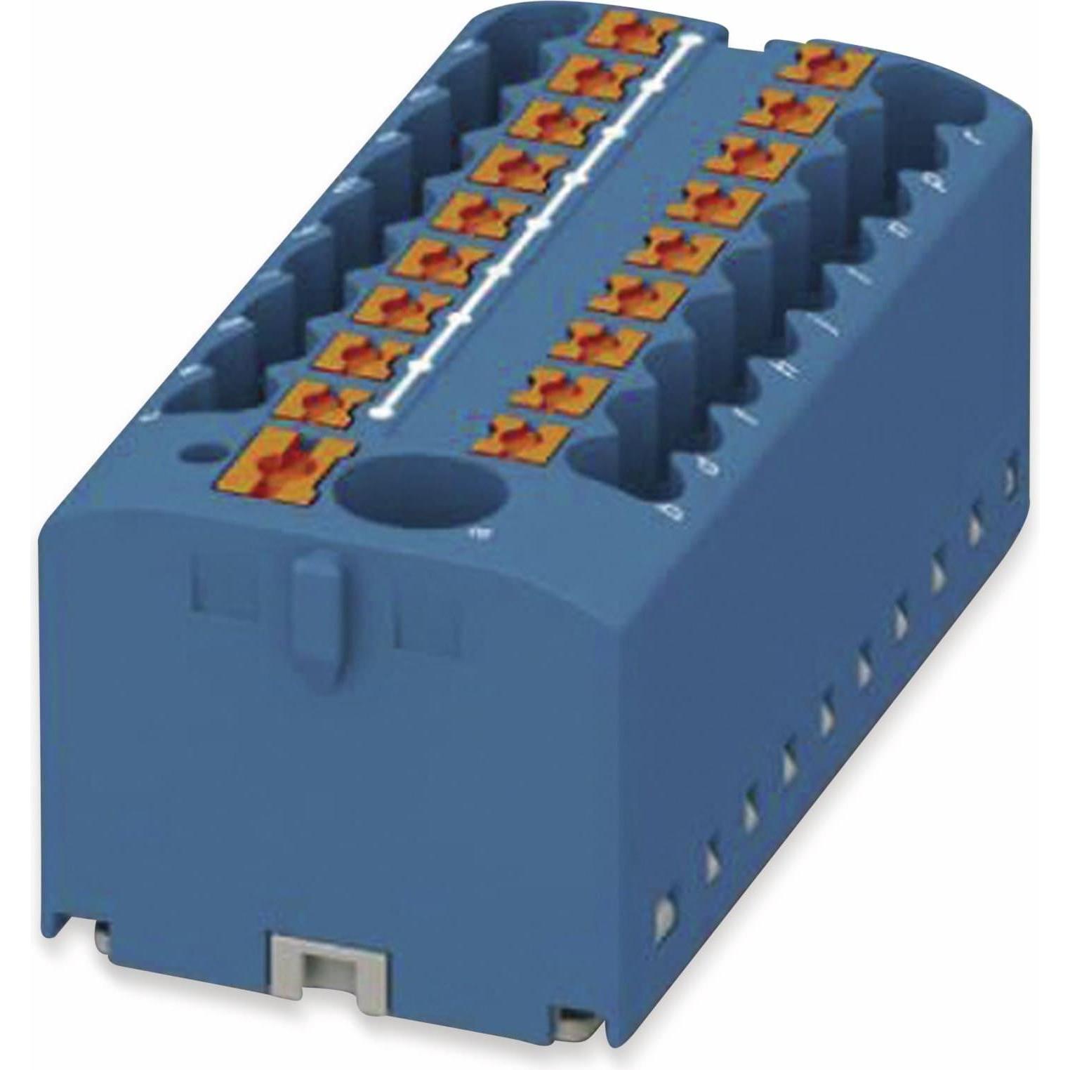 Phoenix PTFIX 6/18X2,5 BU. Breite: 56 mm, Tiefe: 28,2 mm, Höhe: 21,2 mm. Nennspannung: 500 V, Elektronikkabel + Stecker,...