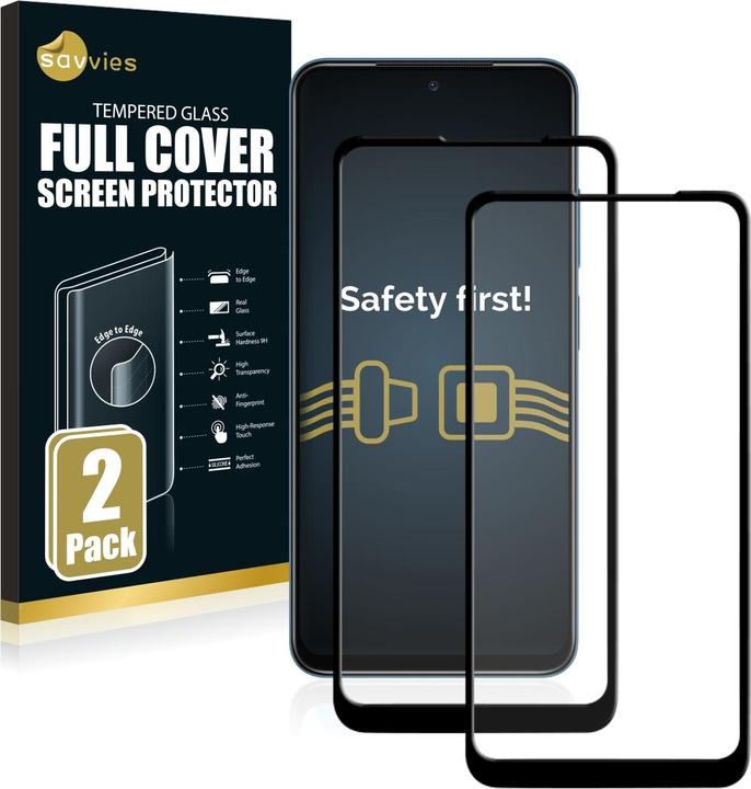 Produktbild Savvies Full-Screen Displayschutz Panzerglas Schutzglas (2 Stück, Xiaomi Redmi Note 11S)