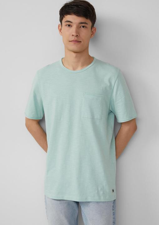 Image du produit S.Oliver T-Shirt Flammgarn-T-Shirt mit Brusttasche und offenen Kanten (XL)