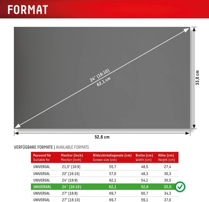 Produktbild Displex Privacy Safe, Desktop Monitor Blickschutzfilter (24", 16 : 10)