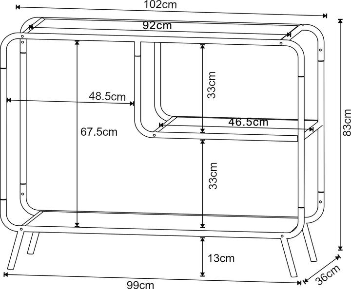 Produktbild En.Casa Krà¸dsherad (102 x 36 x 83 cm)