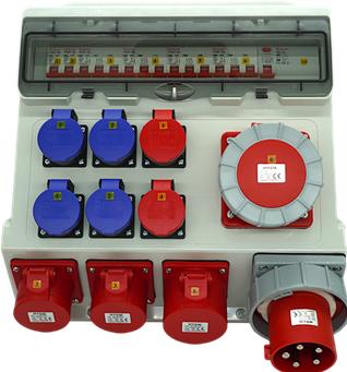 Produktbild EB Troller Baustromverteiler 63A IP44 (63 x, Typ 25, CEE 16/5, Typ 23, CEE 63/5, CEE 32/5)