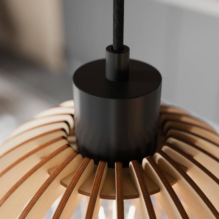 Actual product image Envostar Clay 3 pendant light Black/Wood (E27)